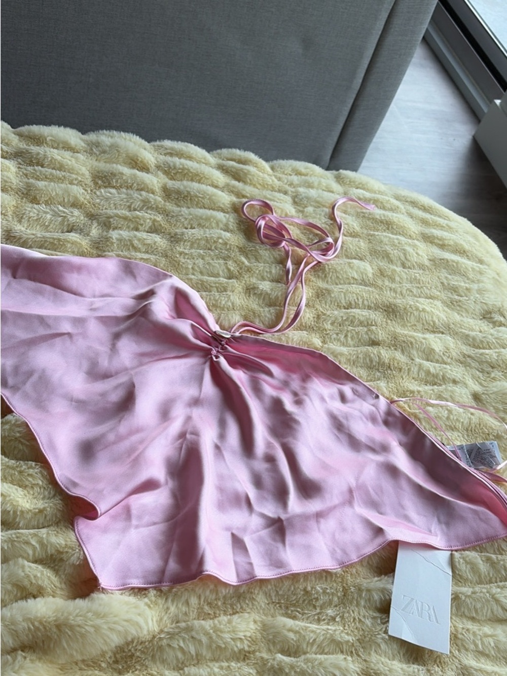Zara pink silk halter tank